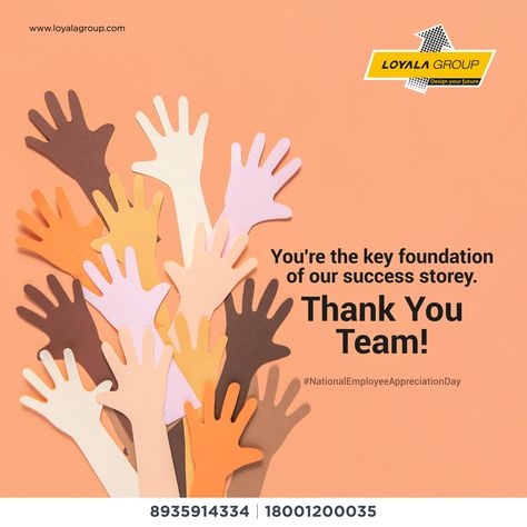 You, our invaluable team, are the cornerstone of our success story. This 𝐍𝐚𝐭𝐢𝐨𝐧𝐚𝐥 𝐄𝐦𝐩𝐥𝐨𝐲𝐞𝐞 𝐀𝐩𝐩𝐫𝐞𝐜𝐢𝐚𝐭𝐢𝐨𝐧 𝐃𝐚𝐲, we extend our heartfelt gratitude to each of you. Thank you! National Employee Appreciation Day, Employee Appreciation Day, Employee Appreciation, Success Story, Success Stories, Gratitude, Thank You