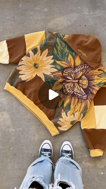 sustainable fashion designer ✄ on Instagram: "which is your fav? 🤔  1. bloom zip up 🌧🌻🪡 2. golden hoodie 🌼�🌞🍂 3. escape hoodie 🏔🤍🌲 4. grounded hoodie 🤎🪵👣  next live bid: monday feb 19 at 8pm est ✨ countdown on my “next drop” highlight!  follow @susoriginals for more 🪡🪡🪡  #upcycled #reworked #upcycled" Hoodie Diy Upcycle, Upcycled Hoodie, Reworked Hoodie, Sustainable Fashion Designers, Hoodie Diy, Sewing Fashion, Diy Upcycle, Machine Sewing, Pretty Clothes