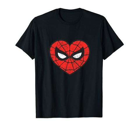 Spider Man Face, Marvel Store, Mask Shapes, Marvel Clothes, Marvel Merchandise, T Shirt Image, Heart Logo, Mens Tee Shirts, Marvel Spiderman