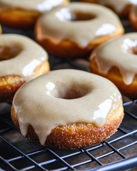 Apple Cider Donut Glaze, Baked Apple Cider Donuts With Cinnamon Maple Glaze, Baked Apple Cider Doughnuts With Cinnamon Maple Glaze, Apple Cider Doughnuts Baked, Homemade Maple Donuts Recipe, Maple Icing For Donuts Recipe, Maple Donuts Recipe, Donut Icing, Maple Donuts