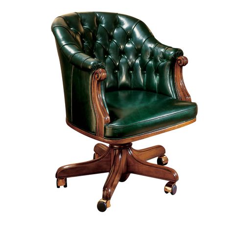 Dark Green Leather Armchair Marzorati - Artemest Victorian Office Decor, Detectives Office, Ratan Furniture, Green Leather Chair, Executive Leather Office Chair, Vintage Office Chair, Steampunk Furniture, Glam Pad, Fantasy Furniture