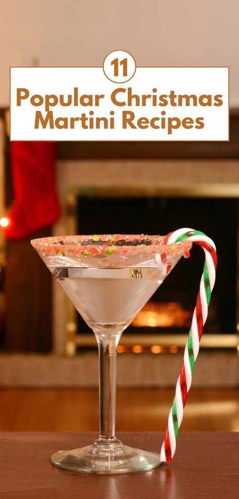 Festive Christmas Martini Recipe featuring a classic martini glass with a candy cane garnish and sugar-coated rim. Set against a cozy holiday backdrop with a fireplace and red stockings, this image is perfect for holiday cocktail ideas, festive drinks, candy cane martinis, and Christmas party recipes. Olive Martini Recipe, The Making Of The Perfect Martini, Xmas Martini Recipes, Christmas Martini Recipes Vodka, Easy Christmas Martini Recipes, Batch Martini Recipes, Easy Martini Recipes Vodka, Simple Martini Recipes, Christmas Martinis Holiday Drinks