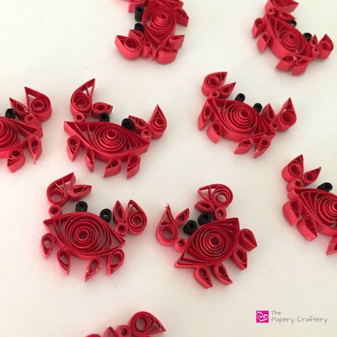 quilled paper red crabs ocean beach decor - How to use quilling for scrapbooking Quilling Animals Easy, Floral Quilling, Quilling Images, Pathway Ideas, Diy Quilling Crafts, Quilling Projects, Quilling Animals, Paper Quilling For Beginners, Paper Quilling Flowers