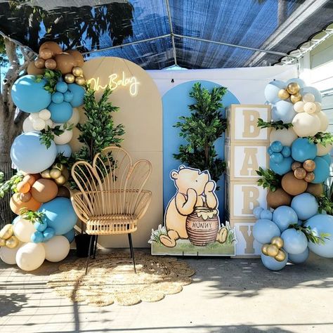 Winnie The Pooh Baby Boy Shower Ideas, Whinny The Pooh Baby Shower Ideas Boy, Diy Winnie The Pooh Baby Shower Ideas, Winnie The Pooh Baby Shower Backdrop, Winnie De Pooh Baby Shower Ideas, Winnie The Pooh Baby Shower Ideas Boy, Classic Winnie The Pooh Baby Shower Diy, Winnie The Pooh Baby Shower Centerpieces, Boy Themed Baby Shower Ideas