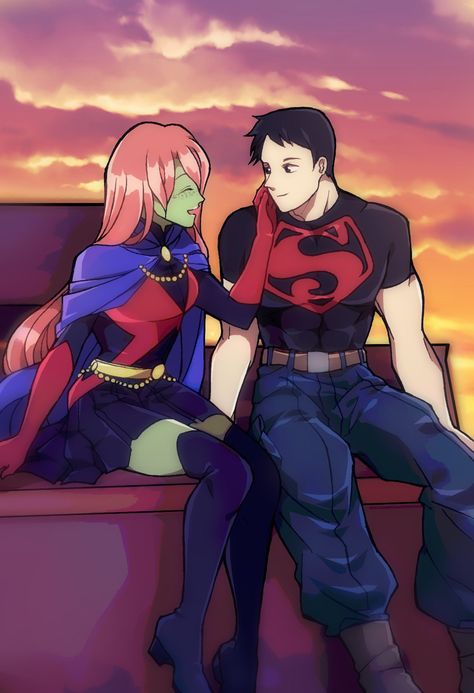 Superboy X Miss Martian, Miss Martian Fanart, Miss Martian And Superboy, Super Hero Couples, Superboy And Miss Martian, Aquaman Dc Comics, Zatanna Dc Comics, Justice League Art, Keaton Batman