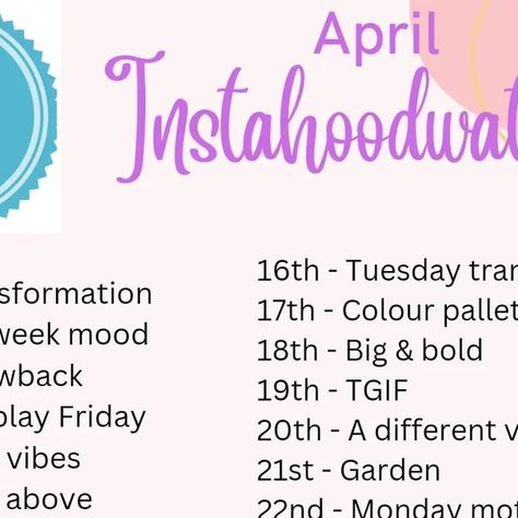 Instahoodwatch on Instagram: "🩷 April Prompts 🩷
•
Business for April to be announced later! 😍
•
Thank you Beckie for being a great co host and welcome our new co host Jess from @the_vale_home !💖

Make sure you're following all to be eligible.
•
☆ Don't forget to use the hashtag #instahoodwatch, follow your hosts & co-host and business for the month 
☆ Tag @instahoodwatch on your photo or we will not see your entry
☆You can play as much or as little as you like
☆ Most of all have fun 🥰
•
Share the love on other people’s posts to find new accounts and friends! ♥️" April Prompts, Share The Love, Your Photo, Have Fun, Other People, Don't Forget, Instagram