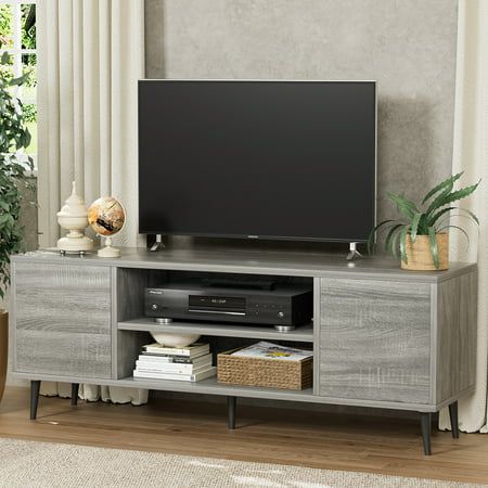 Style Media Console, Console For Living Room, Retro Tv Stand, Living Room Size, Tv Stand With Storage, Tv Stands And Entertainment Centers, Modern Tv Stand, Living Room Cabinets, Modern Tv