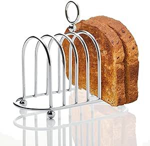 Muldale Toast Rack English Style - Toast Holder Rack English Victorian Chrome Toast Stand with Ball Feet - 6 Slice Slot Toast Caddy - Sturdy and Toughened Toast Holder, Bread Holder, Toast Sandwich, Server Rack, Breakfast Routine, Big Breakfast, Family Breakfast, Kitchen Gadgets Unique, Toast Rack