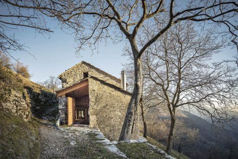 Old Swiss Mountain House Turned into a Vacation Home Swiss House, Portugal House, Built In Furniture, Interior Renovation, Mountain Lodge, Barn Conversion, Historic Preservation, Old Stone, Container Homes