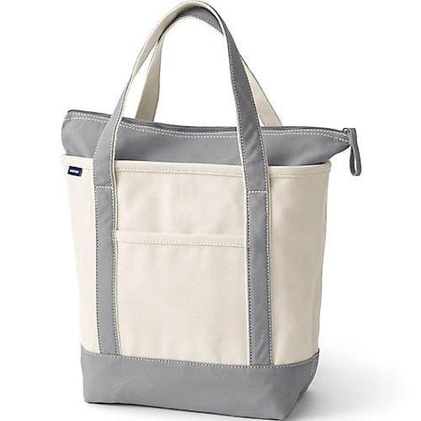 PRICES MAY VARY. Durable & Stylish: A timeless classic this zip top tote bag is perfect for hauling around snacks yoga clothes and everything else. Made of 100% cotton canvas. Spot clean air dry. Well Constructed: Wide felled seams on this spacious canvas tote bag allow it to stand upright keeping the contents safely inside. It can even hold up to 500 pounds. We've tested it so load it up! Splash Safe: The water-repellent base and trim on our canvas tote protects your stuff if it's set down by a Lands End Tote, Plus Fours, Silver Monogram, Holiday Essentials, How To Buy Land, Crazy Horse, Kids Luggage, Small Tote, Travel Tote