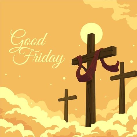 Good Friday Blessings, Cruz Vector, Holy Week Events, Good Friday Wishes, Friday Illustration, Good Friday Images, Holy Friday, Sunday Messages, Happy Good Friday