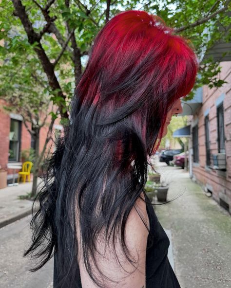 ❣️ photo dump @pravana •red and sangria •hydragloss 1B #redandblack #redandblackhair #althair #althairstylist #ghostroots #phillyhairstylist #phillyhair #phillyhairsalon #pravana #pravanavivids #gothhair #queenvillage #southst #southstreetphilly #southphilly @elevatehair @hair_slayerz @hairbrained_official Pravana Red, Pravana Vivids, Goth Hair, April 21, Sangria, Photo Dump, Hair Salon, Hair Stylist, Hair