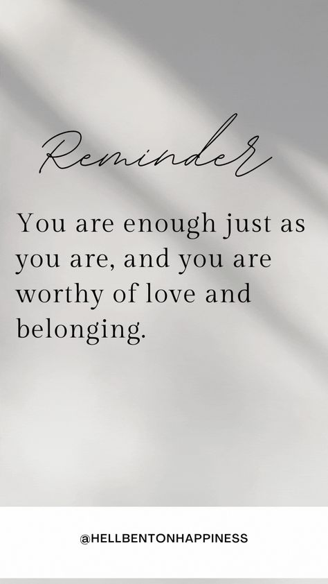 Empower yourself with the uplifting reminder: This inspirational quote speaks volumes about self-acceptance, self-worth, and the importance of embracing our authentic selves. Save this pin as a remember that you are deserving of love, acceptance, and a sense of belonging. self-love quote, you are enough quote, worthy of love quote, belonging quote, inspirational quote, self-acceptance, self-worth, positive affirmation, motivational quote Wanting Acceptance Quotes, You Belong Quotes, Belonging Quotes, You Are Enough Quote, Acceptance Quotes, Worthy Of Love, Worthy Quotes, Explore Quotes, Sense Of Belonging