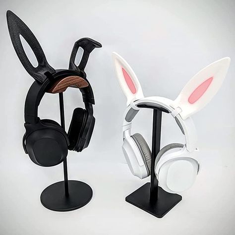 Bunny Headphones, Headphones Attachment, Headphones Art, Twitch Streaming, Headset Accessories, Black Hook, Ear Style, Headphone Accessories, Adorable Bunny