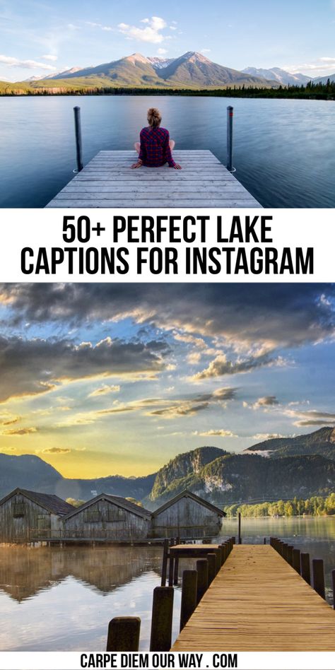 Lake Captions For Instagram, Lake Life Quotes, Lake Captions, Sunset Captions For Instagram, Instagram Post Captions, Vacation Captions, Lake Quotes, Canada Travel Guide, Vacation Quotes