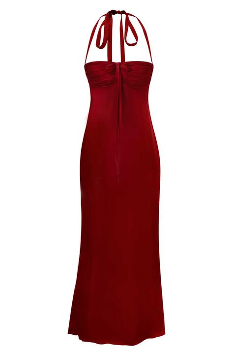 ANGELINA MAXI DRESS IN CHERRY RED SILK - CULT MIA Holiday Evening Dress, Burgundy Silk Dress Long, Red Skims Dress Outfit, Concert Dress Classical, Cult Mia Dress, Red Prom Dress Silk, Red Ball Dresses, Wine Red Formal Dress, Red Satin Dresses