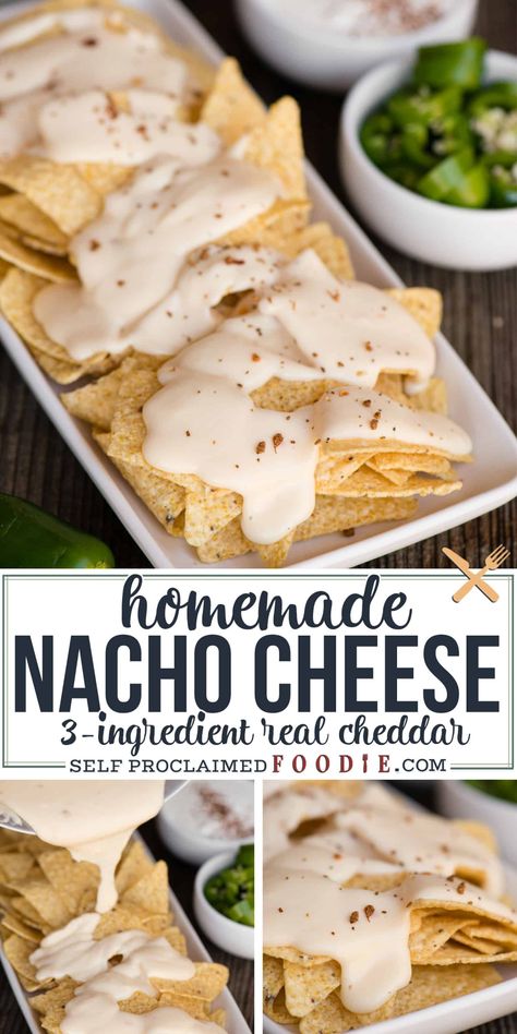 Easy Nacho Cheese, Homemade Nacho Cheese, Homemade Nacho Cheese Sauce, Nachos Cheese Recipe, Nacho Sauce, Easy Nachos, Homemade Nachos, Spicy Cheese, Nacho Cheese Sauce