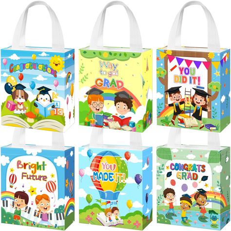 PRICES MAY VARY. Sufficient Quantity: you will receive 36 preschool graduation bags, including 6 different styles, 6 pieces of each style, providing enough bags to meet the use and replacement needs of a graduation party or even the entire class, you can use it yourself you can also share it with others Kindergarten Graduation Theme Design: graduation gift bag is specially designed for children's graduation theme, including cute graduation hats, graduation certificates, children wearing graduati Kindergarten Graduation Themes, Preschool Graduation Gifts, Graduation Gift Bags, Grad Party Favors, Graduation Hats, Kids Graduation, Preschool Graduation, Graduation Hat, Graduation Theme