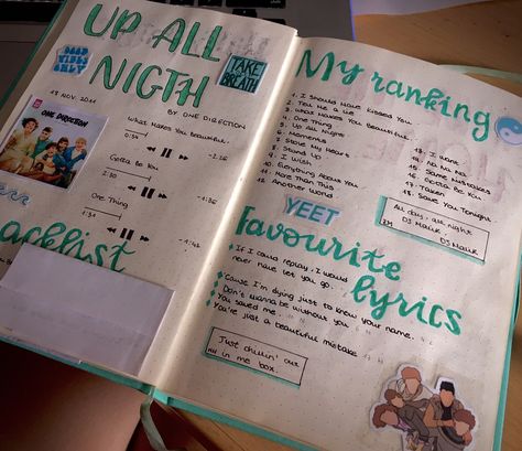 By One Direction Scrapbook Ideas Concert, One Direction Journal Ideas, One Direction Notebook, One Direction Accessories, Concert Scrapbook, Slam Book, Sketchbook Ideas Inspiration, Album Journal, Music Journal