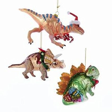 Kurt Adler 3.75″ Noble Gems Dinosaur Ornament 3/A Dinosaur Figures, Dinosaur Ornament, Christmas Dinosaur, 3d Christmas Tree, Dinosaurs Figures, Red Ball, Green Wreath, Kurt Adler, Hat And Scarf