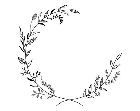 Christmas Wreath Clipart Black And White, Free Floral Svg, Etsy.com Etsy, Cricut Svg Free, Floral Wreath Drawing, Cricut Monogram, Floral Svg, Wreath Drawing, Wood Burning Patterns