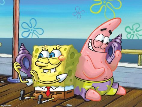 Spongebob and Patrick Calling Spangbobe And Patrick, Spongebob And Patrick Aesthetic, Spongebob And Patrick Best Friends, Spongebob Iphone Wallpaper, Patrick Spongebob, Spongebob And Patrick, Spongebob Pics, Spongebob Cartoon, Spongebob Drawings