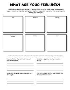 Two worksheets to help students identify feelings and what those feelings look like in themselves. One worksheet is slightly more advanced than the other, to be used depending on the student's developmental level. Social Emotional Learning Middle School, Social Work Activities, Therapeutic Worksheets, Expressing Feelings, Counseling Tips, Therapeutic Recreation, Counseling Worksheets, Therapy Activity, Therapy Art