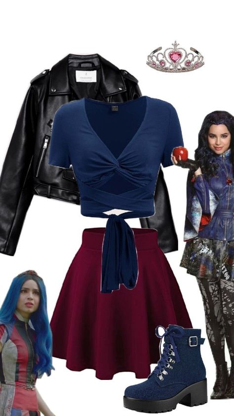 Eve Descendants, Evie Descendants, Descendants Costumes, Halloween Duos, Mal And Evie, Disney Themed Outfits, Duo Halloween Costumes, Holloween Costume, Disney Descendants