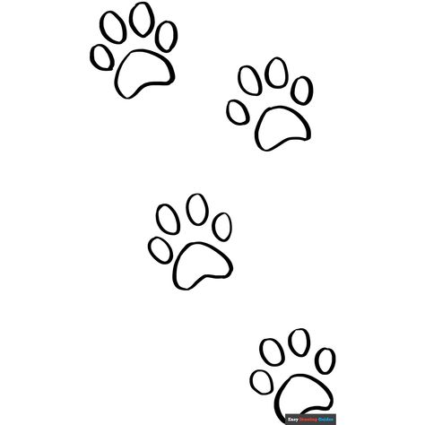 Free Cat Paw Prints Coloring Page for Kids Paw Print Printables Free, Cat Paw Doodle, Cat Paws Drawing, Paw Sketch, Cat Paw Drawing, Paw Drawing, Easy Drawing Guides, Drawing Guides, Cat Paw Print