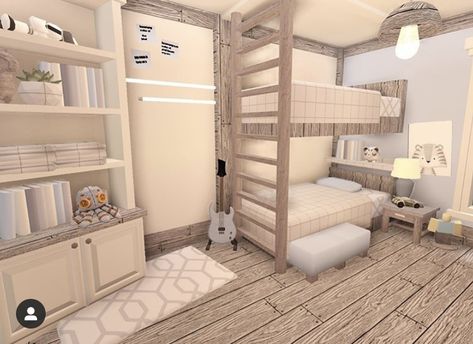 Bloxburg Bedroom Ideas Bunk Beds, Bloxburg Homeschool Room Ideas, Bloxburg Building Hacks Bedroom, Asthetic Bloxburg Bedroom Ideas, Asthetic Bloxburg Home, Roblox Bloxburg Bedroom Ideas Aesthetic, Bloxburg Twin Bedroom Ideas, Bloxburg Aesthetic Bedroom, Aesthetic Bloxburg Bedroom