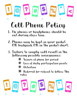 Cell Phone Policy Poster Classroom Charging Station, Classroom Rules High School, Class Procedures, Kids Cell Phone, High School English Classroom, Effective Classroom Management, Classroom Expectations, Teacher Boards, Social Studies Classroom