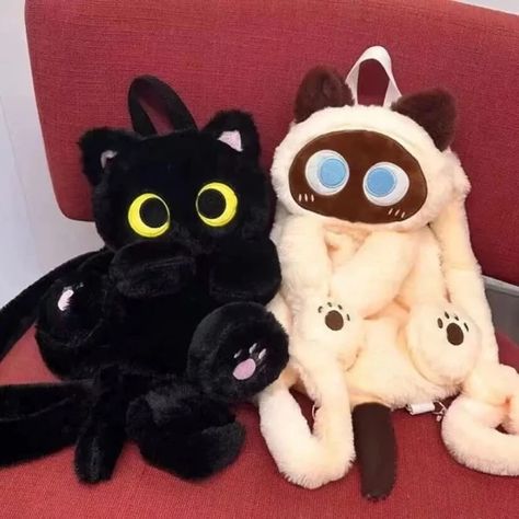 Just found this amazing item on AliExpress. Check it out! $13.75  30％ Off | 40cm Kawaii Plush Big Eyes Cat Toy Backpack Cute Large-capacity Stuffed Animals Bags Boys Girls Women Soft Toy Backpack Gifts Plushie Backpack, Bunny Ear Hoodie, Backpack Plush, Chat Kawaii, Kawaii Bags, Kawaii Backpack, Backpack Cute, Cats With Big Eyes, Shoulder Bags For School