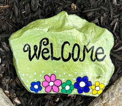 Welcome Rock Painting, Skipping Rocks, Art Competition Ideas, Painted River Rocks, Fruity Pebbles, Art Competitions, Weird Shapes, Painting Designs, Rock Painting Designs