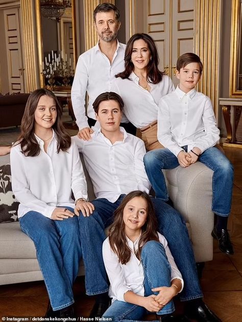 New pictures of Mary of Denmark, Prince Frederik and their children released for her birthday | Daily Mail Online Princess Josephine Of Denmark, Prince Christian Of Denmark, Kroonprinses Mary, Pictures Of Mary, Royal Family Portrait, Denmark Royal Family, Prince Frederik Of Denmark, Mary Donaldson, Prince Frederick