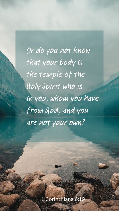 Bible Verse Phone Wallpaper, Verse Phone Wallpaper, Your Body Is A Temple, Bible Verses Phone Wallpaper, Body Is A Temple, Happy Quotes, Holy Spirit, Bible Verse, Words Of Wisdom