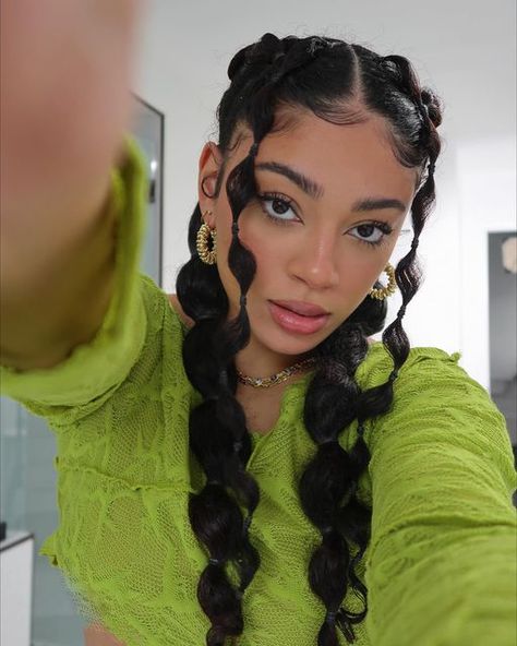 Jasmine Shenice Brown on Instagram: "my hairstyles will be going crazyyy all year🔥✨ #hairstyles" Simple Fulani Braids, Fulani Braid, Adorable Hairstyles, Straight Back Cornrows, Sparkly Hair Accessories, Easy Little Girl Hairstyles, Bubble Ponytail, Loose Braids, Fulani Braids