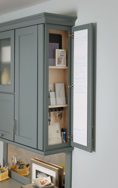 Message Center | Schuler Cabinetry at Lowes Drop Zone Kitchen Cabinet, Kitchen Message Center, Menards Cabinets, Medallion Cabinets, Kitchen 2020, Message Center, Small Cottage Homes, Built In Cabinet, Renovation Inspiration