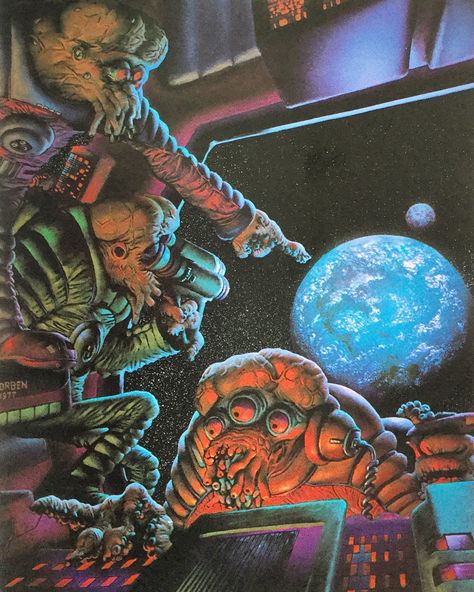 Art by Richard Corben for The Annual Worlds Best SF 1977. Image from The New Visions: A Collection of Modern Science Fiction Art (1982) Rich Corben, Heavy Metal Comic, Richard Corben, 70s Sci Fi Art, Sf Art, Scifi Fantasy Art, Alien Creatures, Sci Fi Books, Science Fiction Art