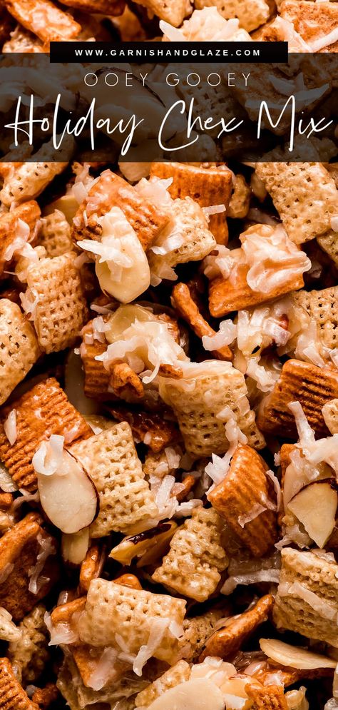 Close up shot of Gooey Chex Mix in a bowl. Gooey Chex Mix Recipes, Chex Mix Holiday Recipes, Christmas Snack Mix Recipes Savory, Best Chex Mix Recipe, Christmas Chex Mix Recipes Holidays, Original Chex Mix Recipes, Crock Pot Chex Mix Recipes, Holiday Chex Mix Recipes, Christmas Chex Mix Recipe