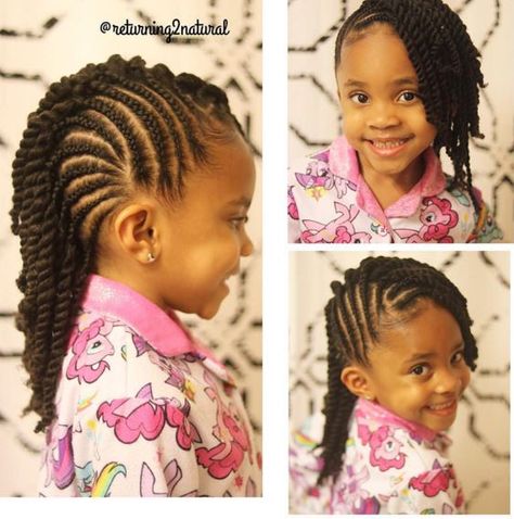 9 Cute Protective Styles From @Returning2Natural Perfect For Your Little Girl  Read the article here - http://www.blackhairinformation.com/general-articles/list-posts/9-cute-protective-styles-returning2natural-perfect-little-girl/ Childrens Hairstyles, Cute Natural Hairstyles, Lil Girl Hairstyles, Twisted Hair, Kid Braid Styles, Girls With Black Hair, Girls Natural Hairstyles