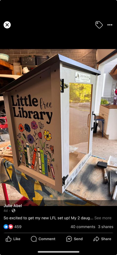 Free Little Library, Little Free Library Plans, Library Plan, Little Library, Free Library, Library Ideas, Library Card, How To Plan, Art