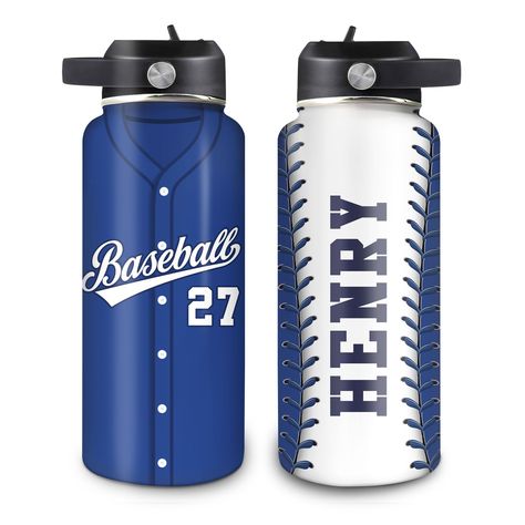 PRICES MAY VARY. PERFECT NOVELTY GIFT – This stylish insulated stainless steel bottle is a great gift idea for family members, best friends, coworkers and all important people in your life. It will also be an extremely meaningful Birthday gift, Christmas gift, Mother's Day gift, Anniversary gift for your beloved ones. Besides, surprise them on any day you want to make someone feel special. ECO-FRIENDLY & REUSABLE: No BPA, no heavy metal exceeded and innovative chug lid. These bottles can be used for years to come, helping to reduce the amount of disposable plastic cups to the environment. They can be used anywhere like beach, travel, shopping, work, and school. HIGH-QUALITY STAINLESS STEEL MATERIAL: With the double-walled vacuum insulated, this water bottle keeps your drinks cold for up to Baseball Water Bottle, Personalized Baseballs, Personalized Bottles, Travel Shopping, Sport Bottle, Christmas Gifts For Men, Plastic Cups, Sport Water Bottle, Steel Bottle