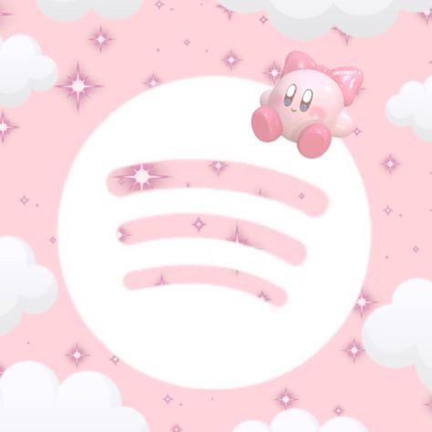 kirby aesthetic Cute Icon For Spotify, Kirby Aesthetic Widget, Kirby Spotify Icon, Cute Kirby Widgets, Nintendo Aesthetic Icon, 3d Wallpaper Iphone Kirby, Kirby Aesthetic Pfp, Kirby Astethic, Kirby Widget Icon