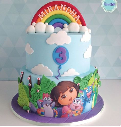 Dora The Explorer Cake Designs, Dora Themed Cake Designs, Dora Themed Birthday Party, Dora Cake Design, Dora Theme Cake, Dora Birthday Party Ideas, Dora Birthday Cake, Dora The Explorer Birthday Party, Dora The Explorer Cake