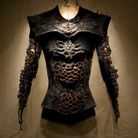 a torso armor, made of snake leather and scales, intricate bones, filigree obsidian Snake Scales, Snake Leather, Women's Top, Leather, Clothes