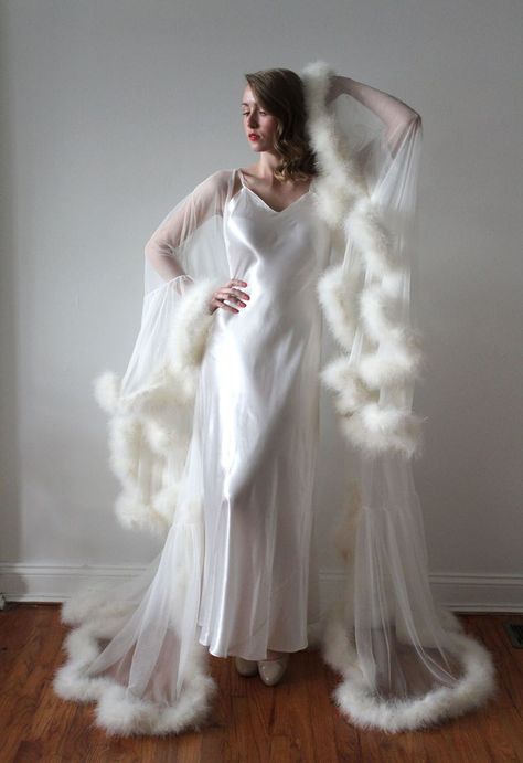 Floor length bridal robe. Getting ready for the wedding. Bride. Bride Robe Getting Ready, Bridal Robe Getting Ready, Illusion Tulle, Bridal Robe, Bridal Robes, Wedding Night, Long Scarf, Night Outfits, Guest Dresses