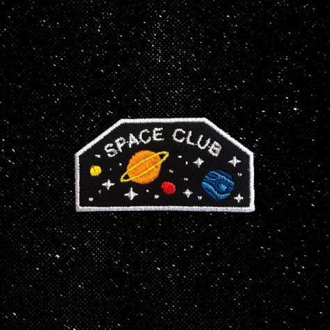 Space Club Patch | Etsy Seniors Jacket, Senior Jackets Patches, Backpack With Patches, Space Patches, Space Club, Space Patch, Backpack Ideas, Jacket Patches, Space Grunge