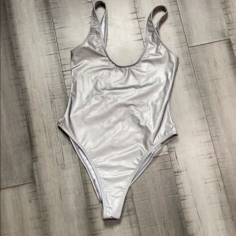 Silver Reflective Scoop Swimsuit Silver Swimsuit, Outfits Ideas, Size 6, One Piece, Silver, Women Shopping, Color