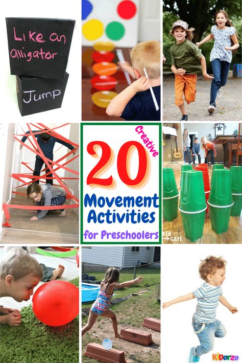 Thinking about activities for kids? 🤔 Give these creative movement activities for preschoolers a go and watch your child enjoy learning while building their physical and body strength! 💪 👇👇👇 https://www.kidorzo.com/creative-movement-activities-for-preschoolers/ Preschool Exercise Activities Art, Preschool Physical Activities, Movement Activities For Preschool, Movement Activities For Preschoolers, Preschool Exercise Activities, Creative Movement Activities, Gross Motor Skills Activities, Preschool Movement Activities, Physical Activities For Preschoolers