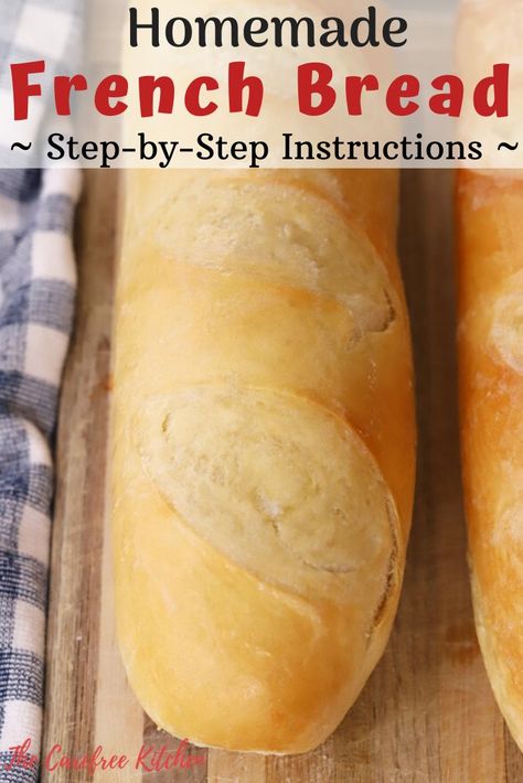 Classic French Bread is soft and chewy on the inside, with a perfectly crisp and golden crust. Best of all, it's simple enough for anyone to make, whether you are new to bread baking or a seasoned pro. Easy French Bread Recipe, French Bread Loaf, Homemade French Bread, Baguette Recipe, French Bread Recipe, Homemade Bread Recipes Easy, Artisan Bread Recipes, Bread Ingredients, Bread Machine Recipes